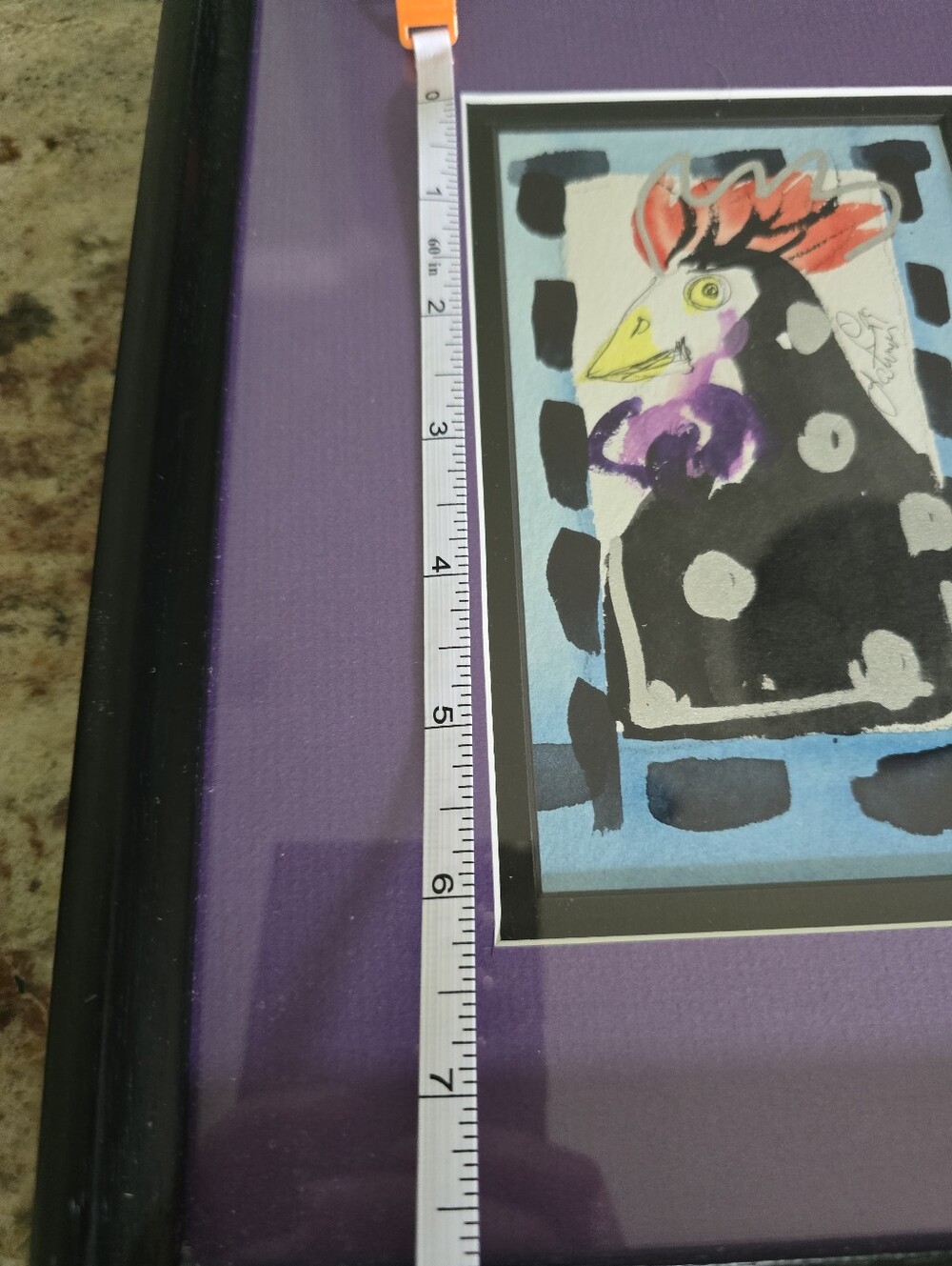 Madison Latimer Framed Abstract Rooster Art Print in Purple and Black - Picture 3 of 5